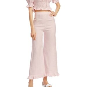 Faithfull the Brand Selma Light Pink Linen Wide-Leg Pants